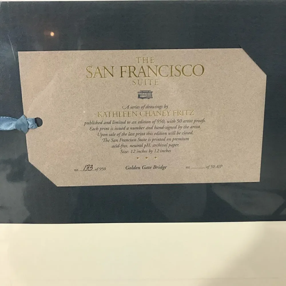 NWT Kathleen Chaney Fritz Golden Gate Print